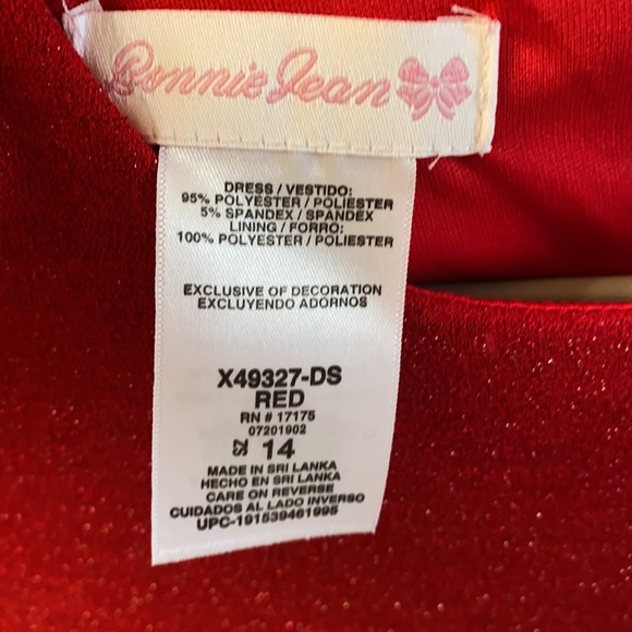 Bonnie Jean red sparkle holiday dress - Picture 3 of 5